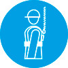 Знак M09 Работать в защитном страховочном поясе (пленка 200х200 мм)